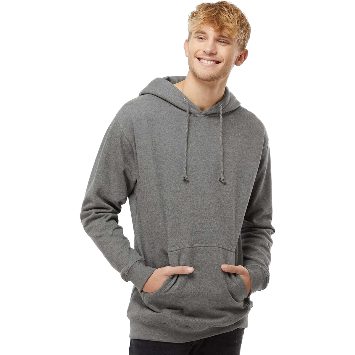 Independent Trading Co. Heavyweight Hoodie in Gunmetal Heather — custom branded by Motive