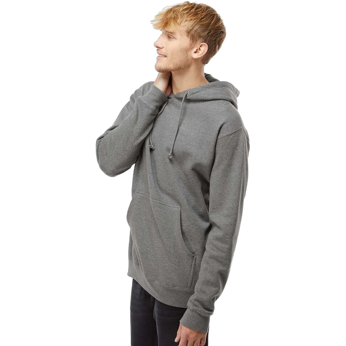 Independent Trading Co. Heavyweight Hoodie in Gunmetal Heather — custom branded by Motive