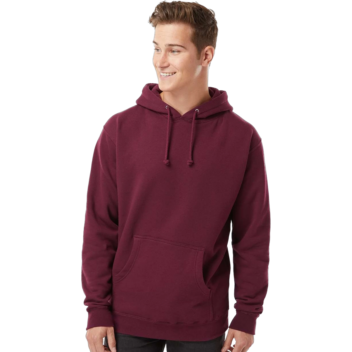 Independent Trading Co. Heavyweight Hoodie in Maroon — custom branded by Motive