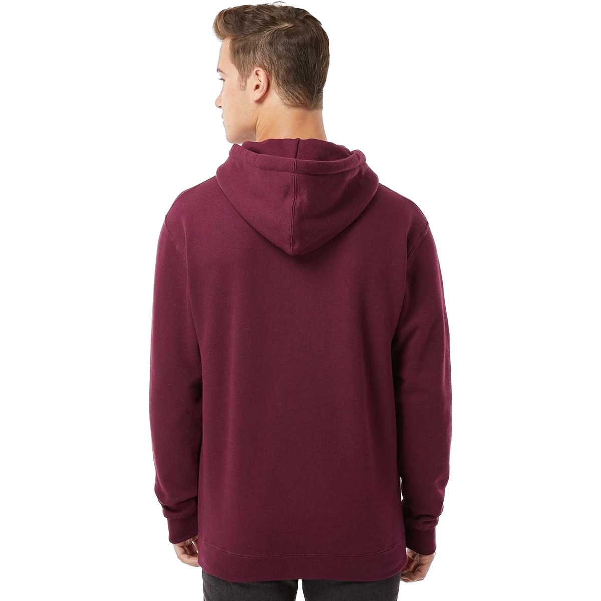 Independent Trading Co. Heavyweight Hoodie in Maroon — custom branded by Motive