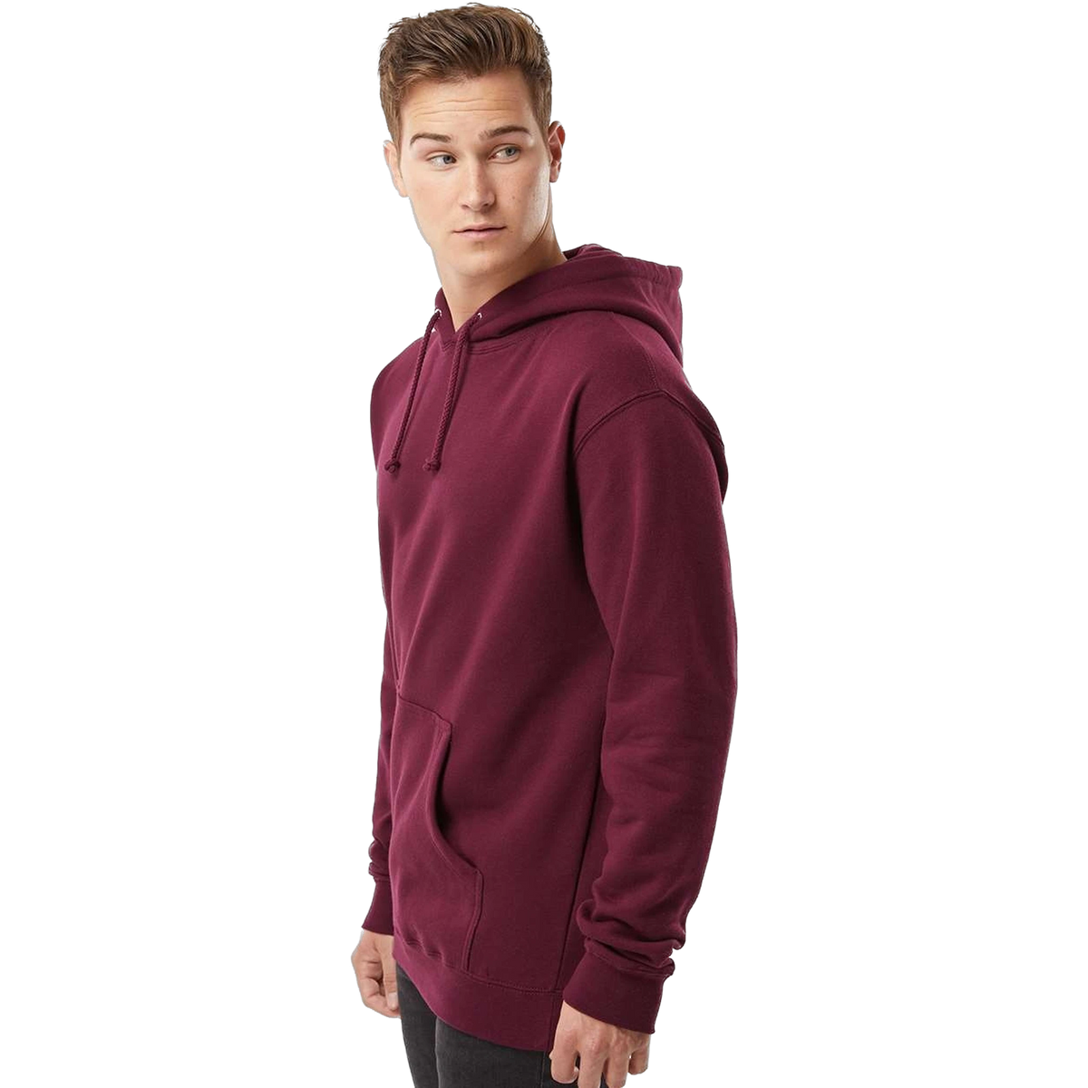Independent Trading Co. Heavyweight Hoodie in Maroon — custom branded by Motive