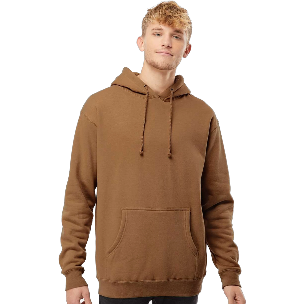 Independent Trading Co. Heavyweight Hoodie in Saddle — custom branded by Motive