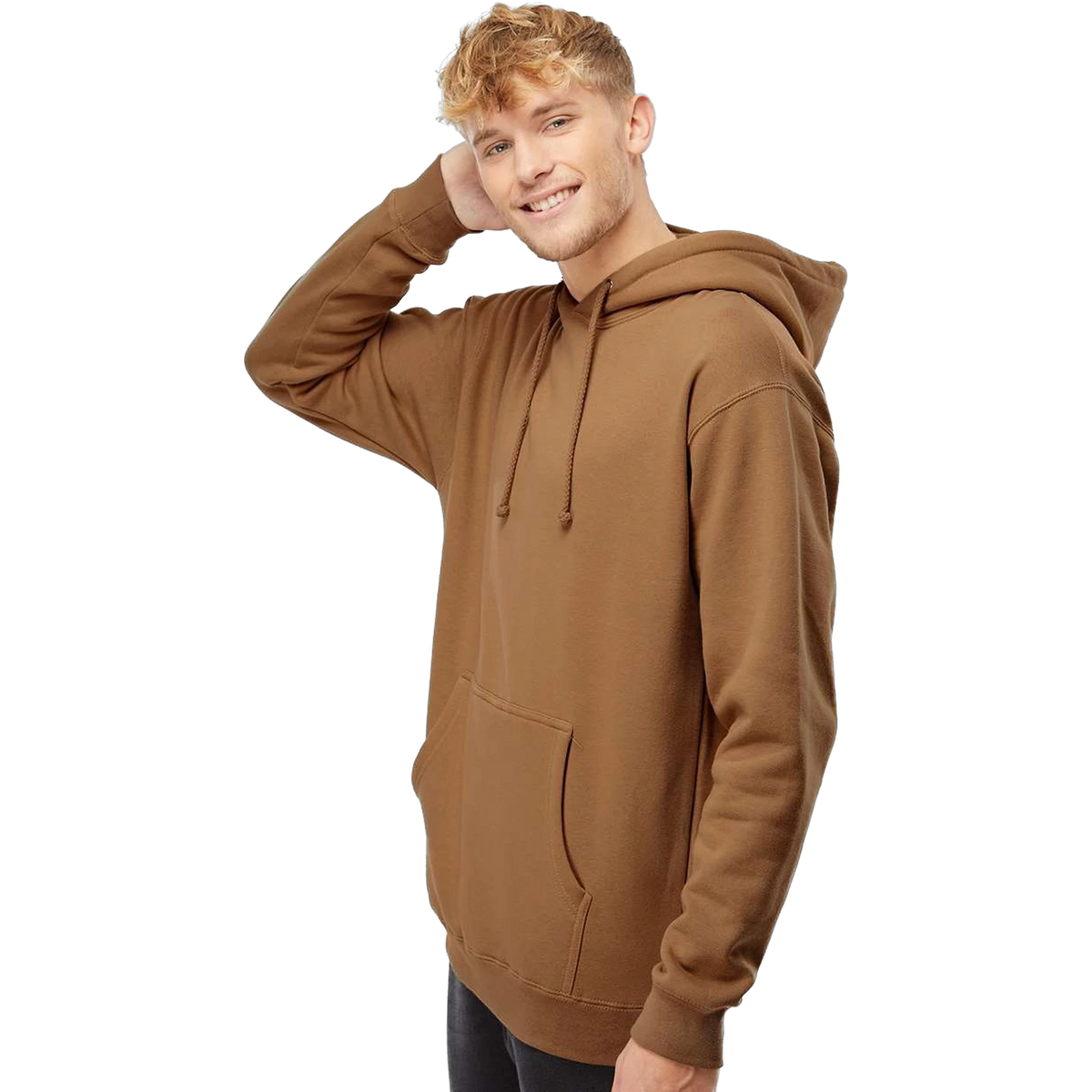 Independent Trading Co. Heavyweight Hoodie in Saddle — custom branded by Motive