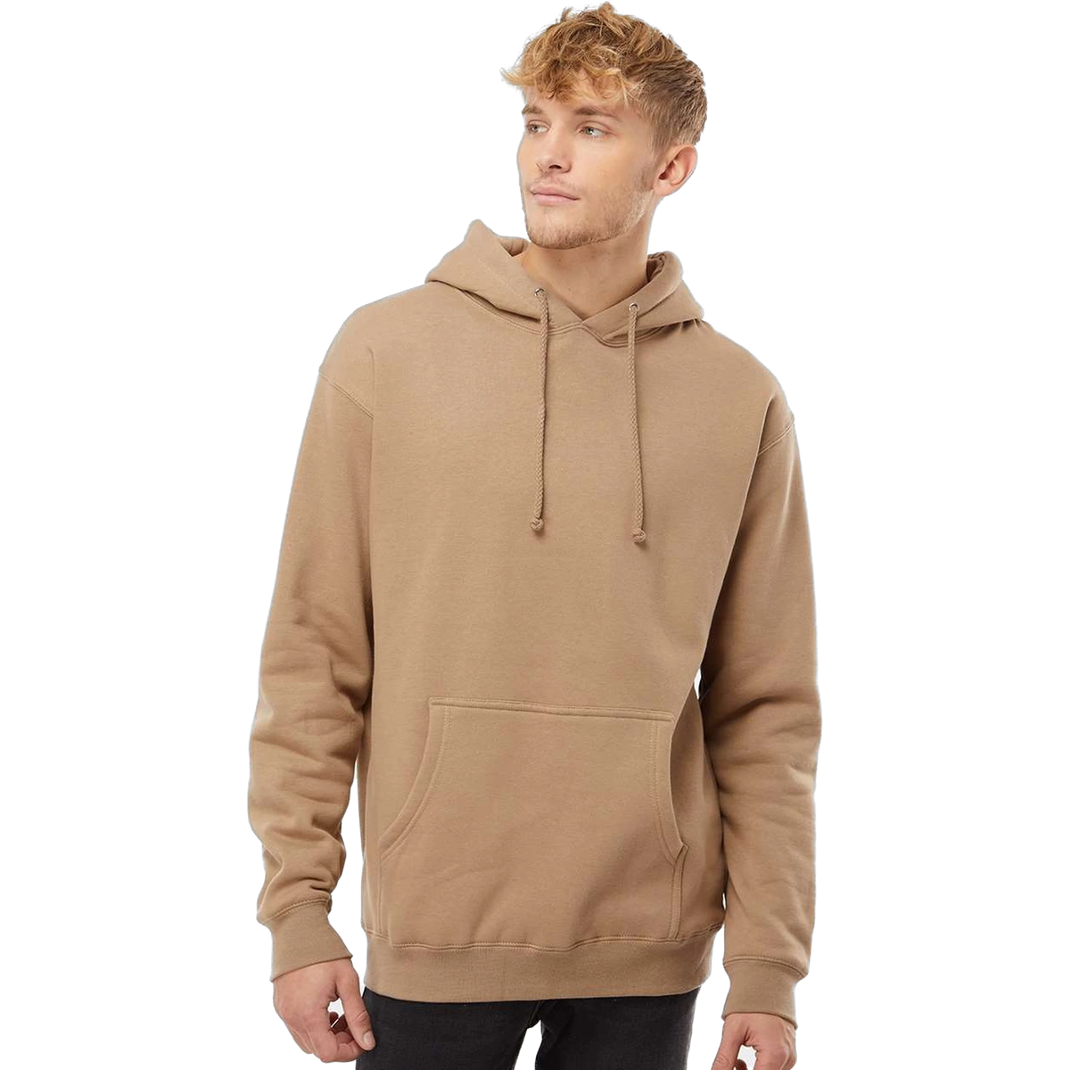 Independent Trading Co. Heavyweight Hoodie in Sandstone — custom branded by Motive