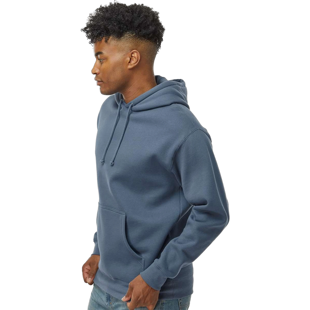 Independent Trading Co. Heavyweight Hoodie in Storm Blue — custom branded by Motive