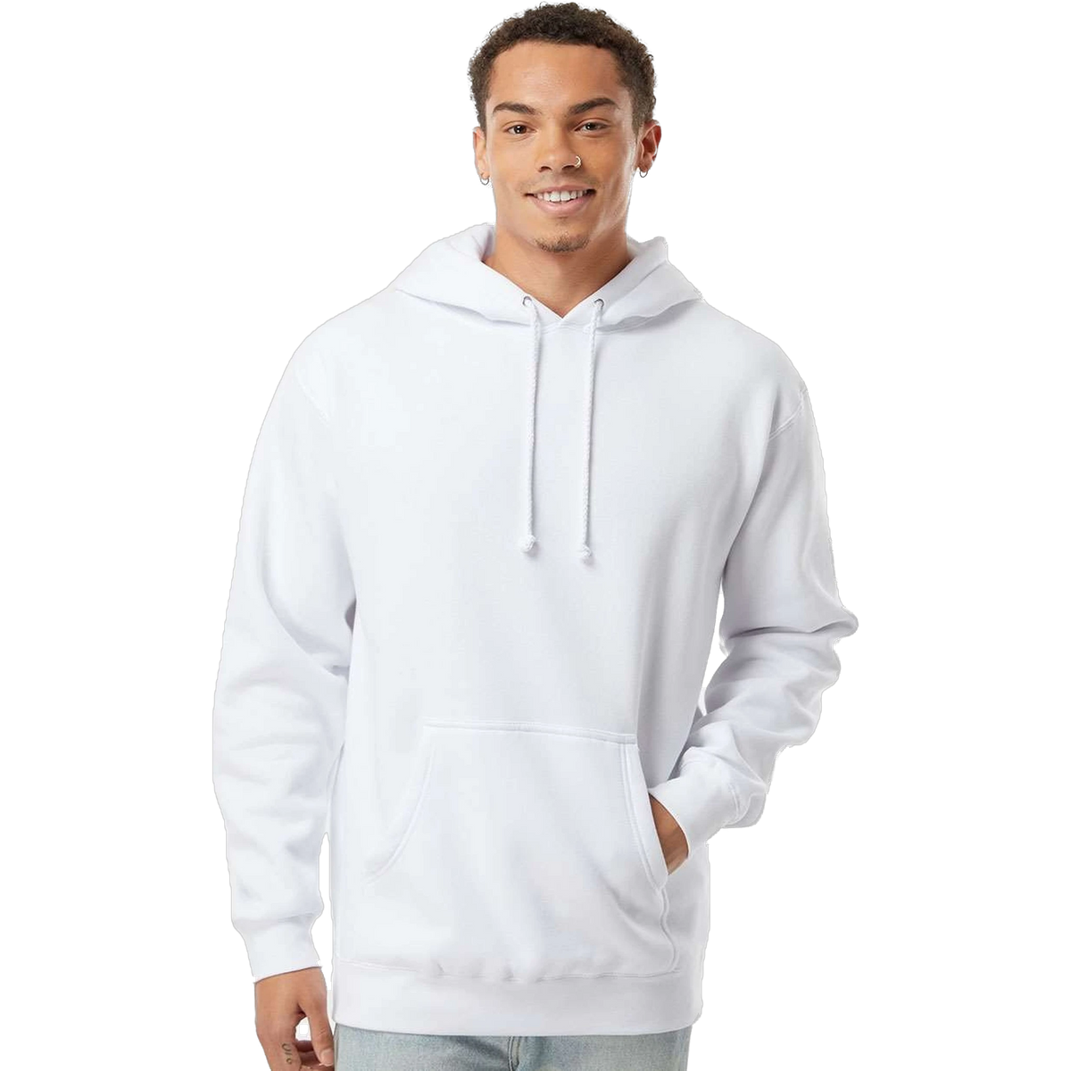 Independent Trading Co. Heavyweight Hoodie in White — custom branded by Motive