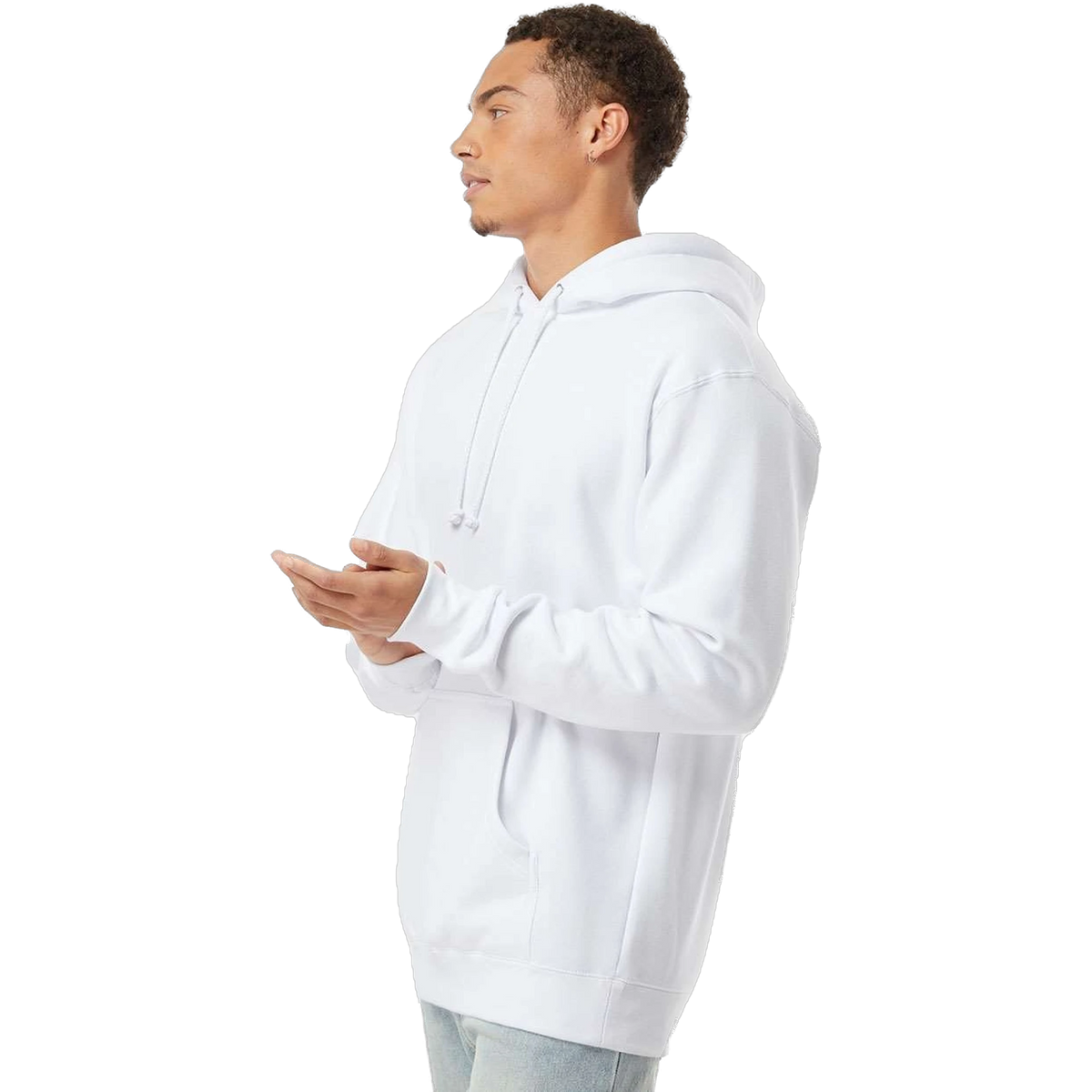 Independent Trading Co. Heavyweight Hoodie in White — custom branded by Motive