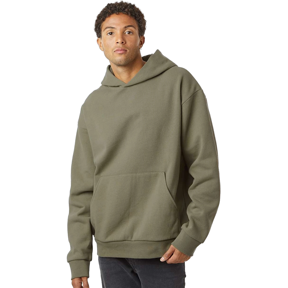 Independent Trading Co. Mainstreet Hoodie in Olive — custom branded by Motive