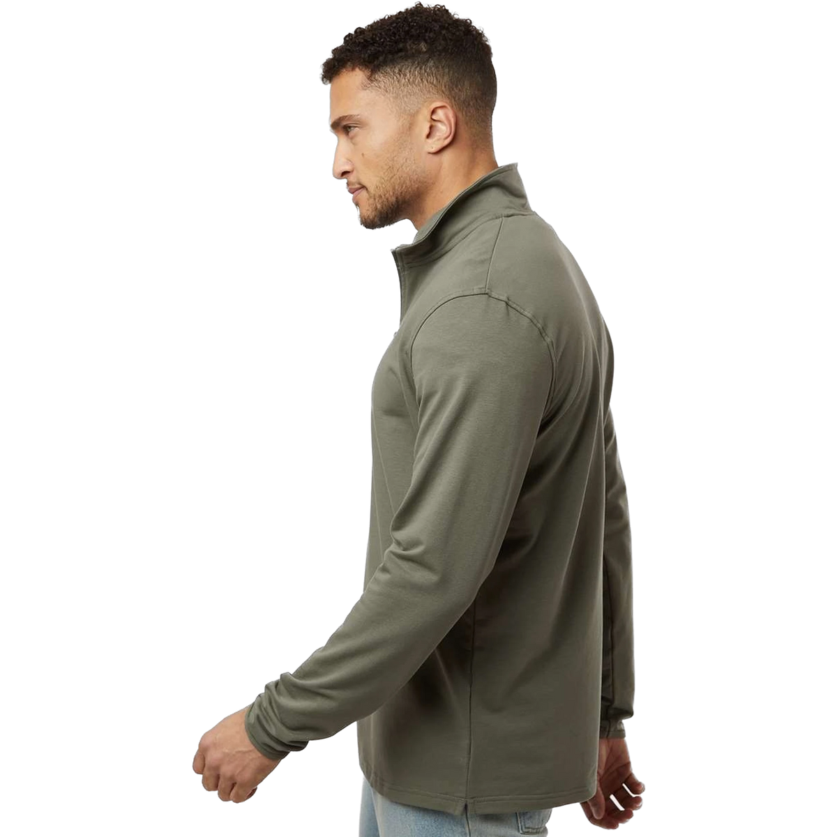 Independent Trading Co. Perform Quarter-Zip in Pine — custom branded by Motive