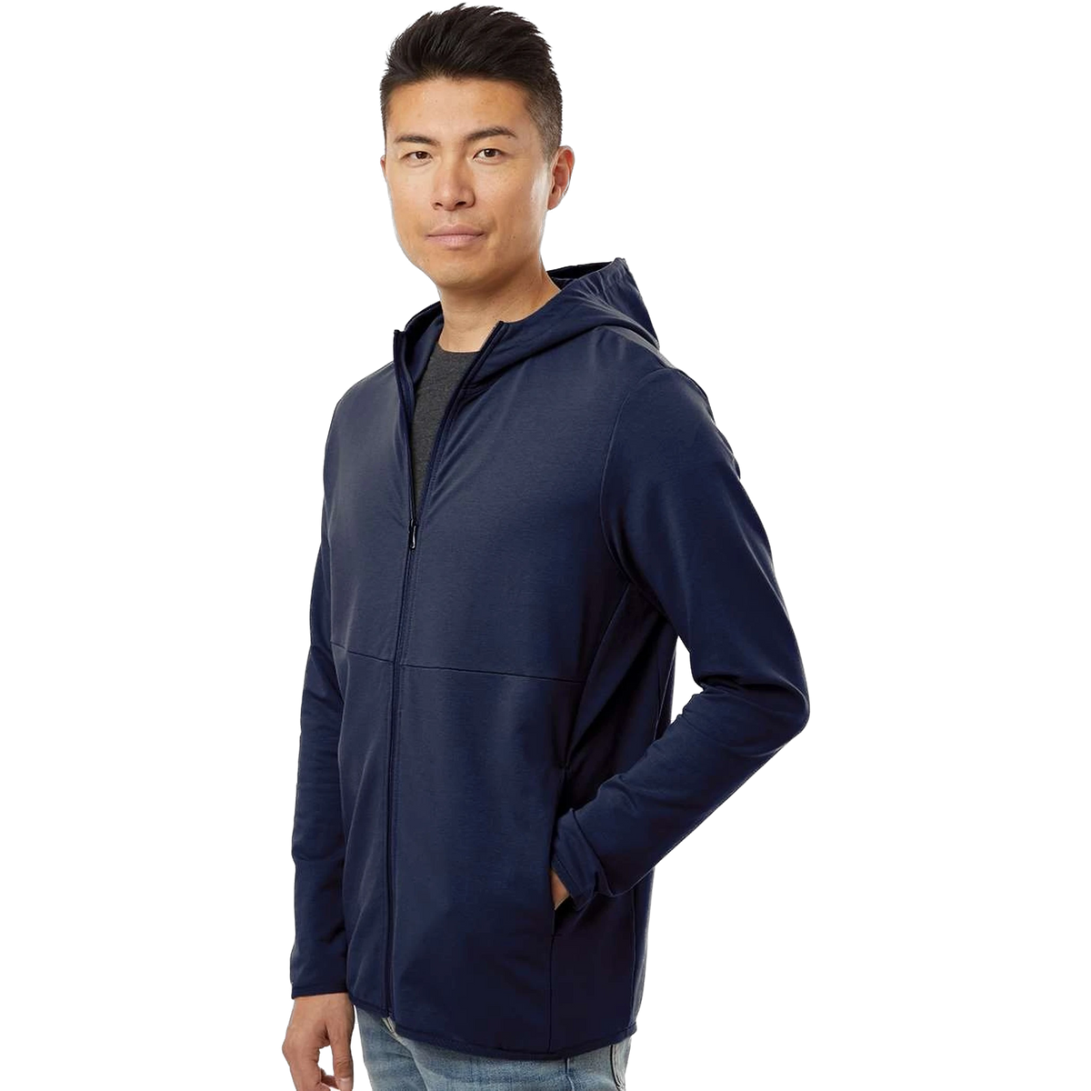 Independent Trading Co. Perform Zip Hood in Classic Navy