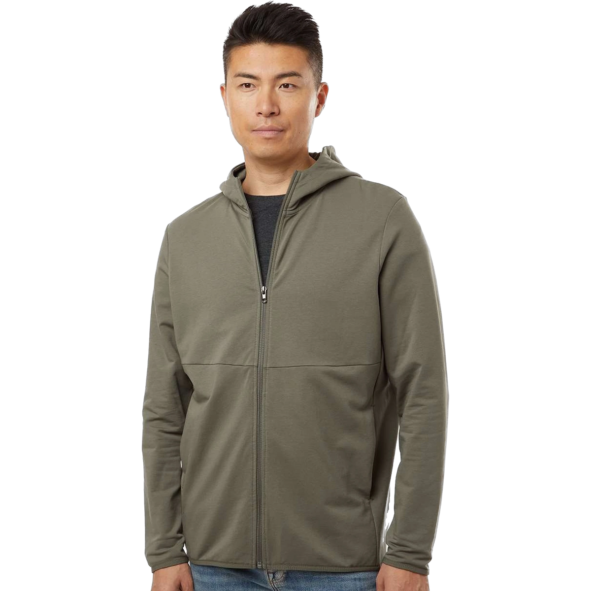 Independent Trading Co. Perform Zip Hoodie in Pine — custom branded by Motive