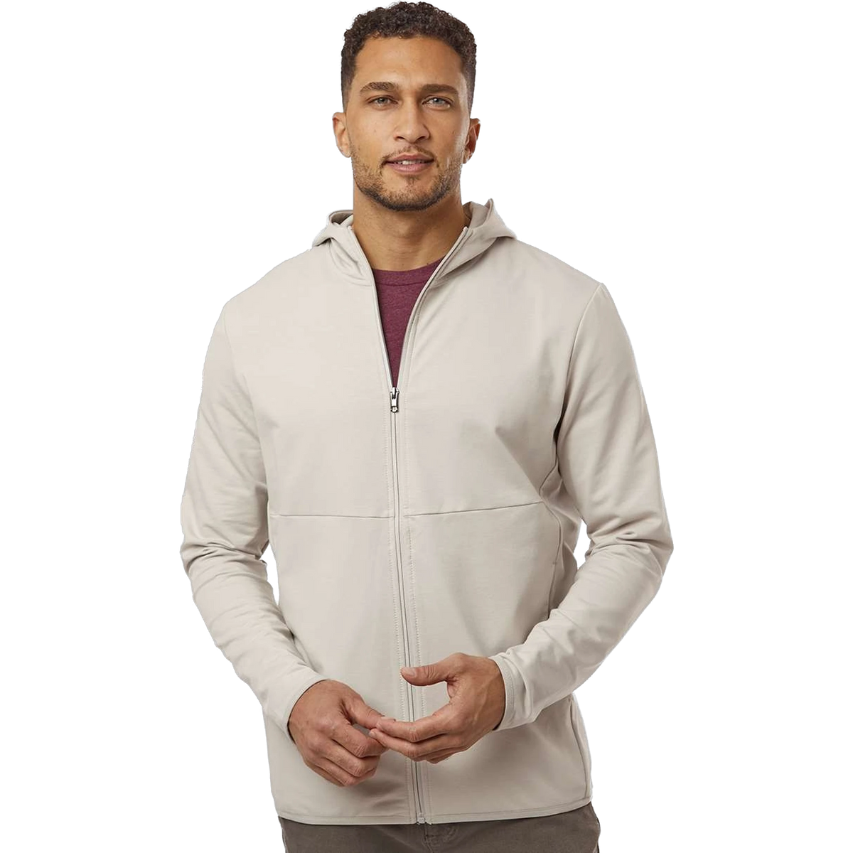 Independent Trading Co. Perform Zip Hoodie in Smoke — custom branded by Motive