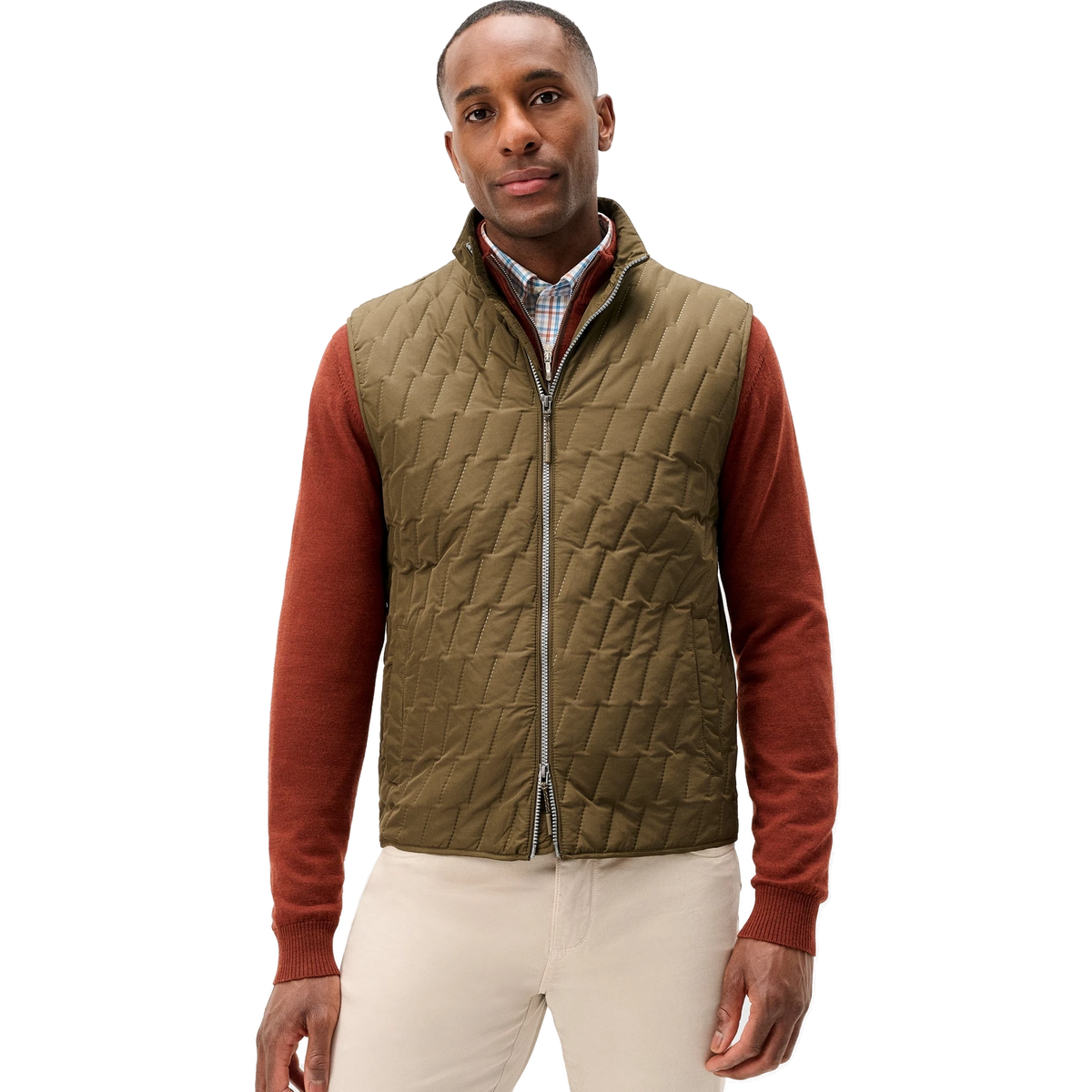 johnnie-O Belfry Quilted Puffer Vest in Mangrove