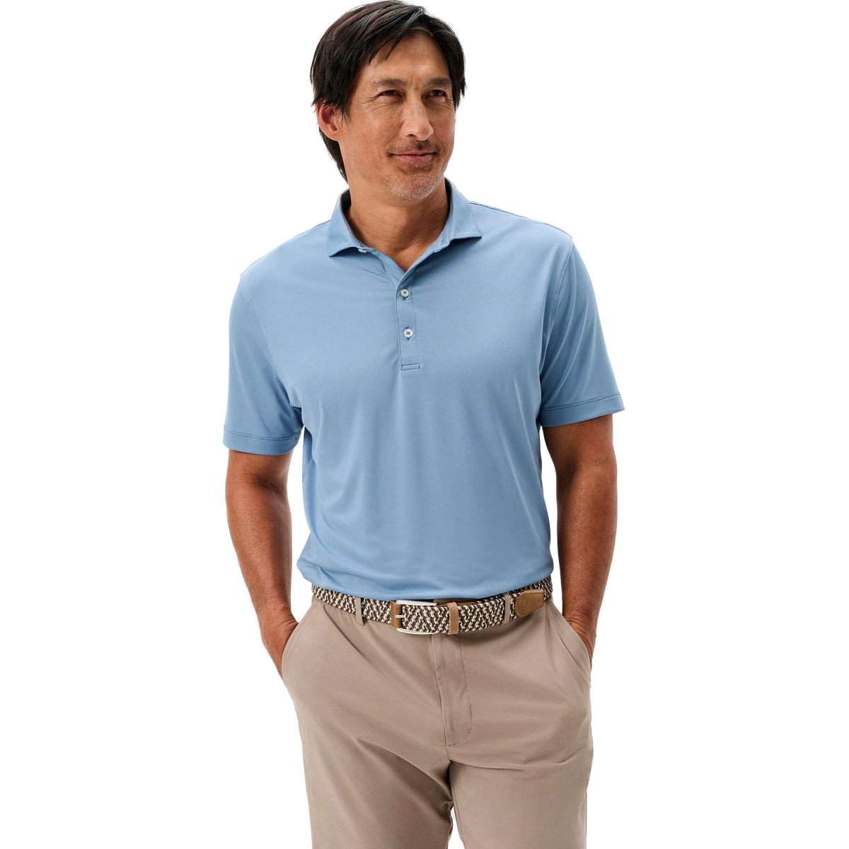 johnnie-O Birdie Performance Polo in Carbon Fiber