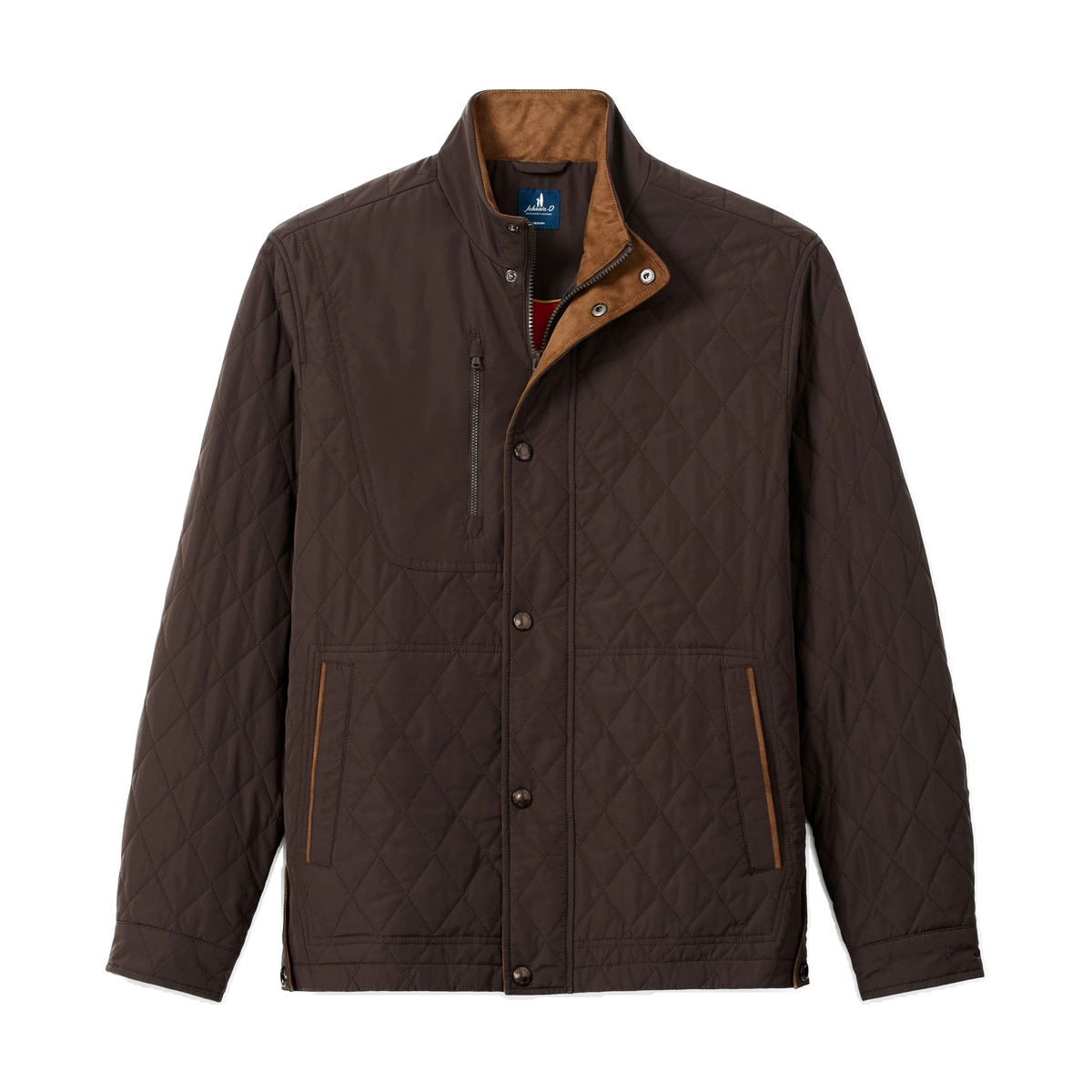 johnnie-O Juno Quilted Snap Jacket in Cocoa