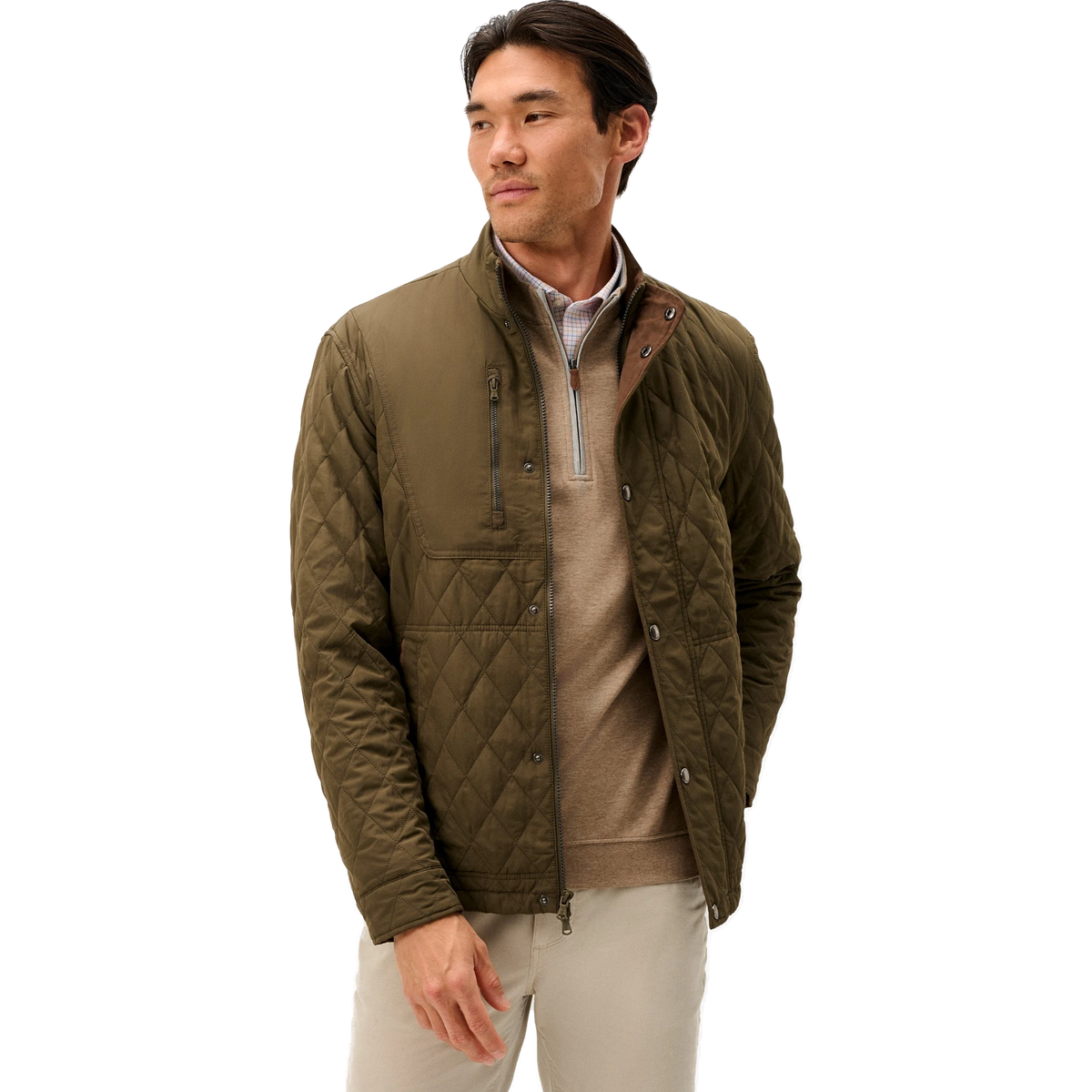 johnnie-O Juno Quilted Snap Jacket in Mangrove