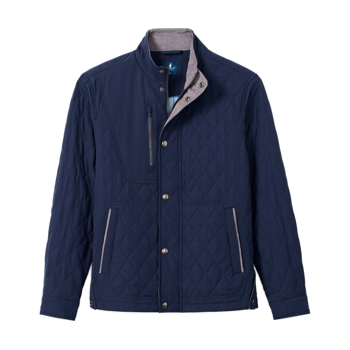 johnnie-O Juno Quilted Snap Jacket in Navy