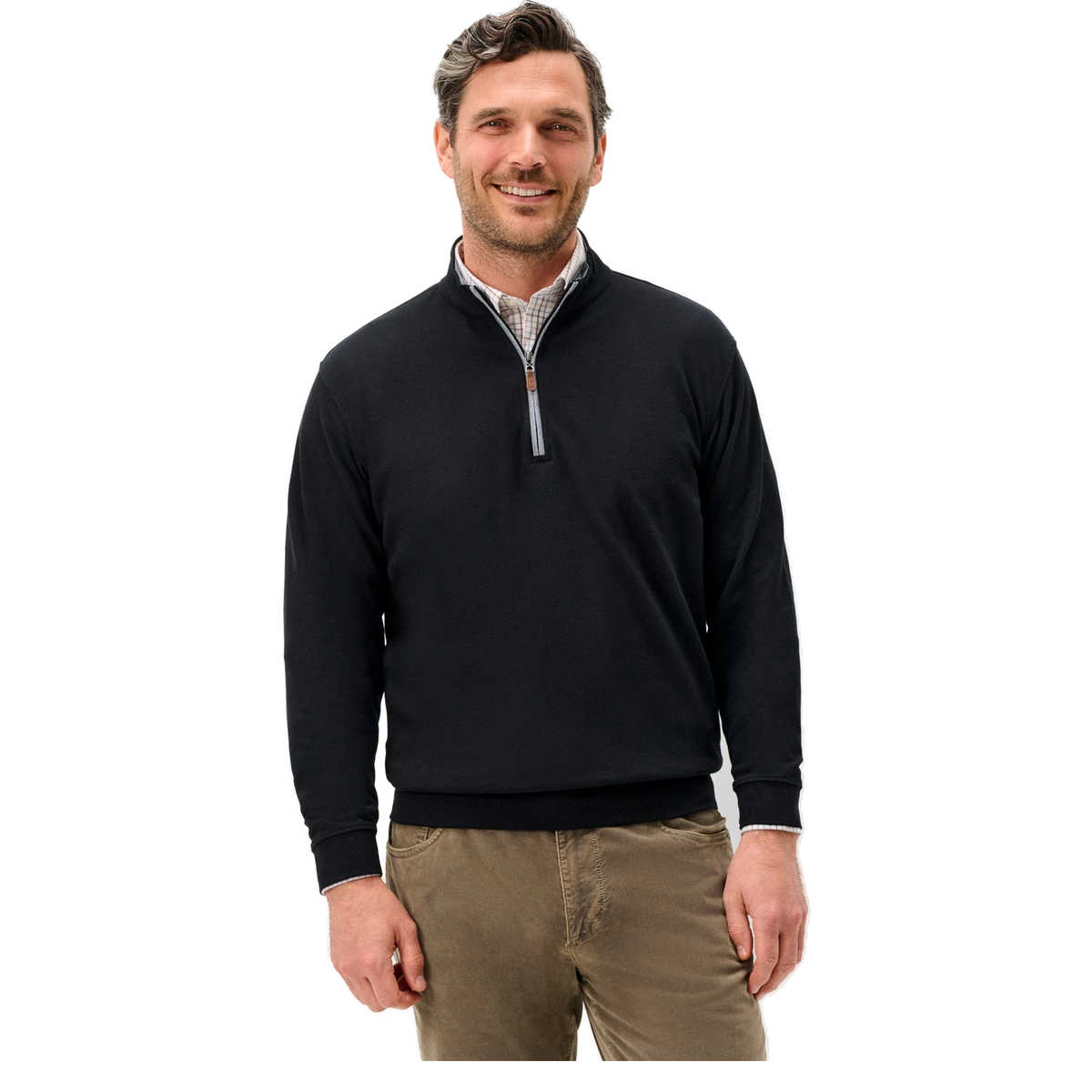 johnnie-O Sully 1/4 Zip Pullover in Black