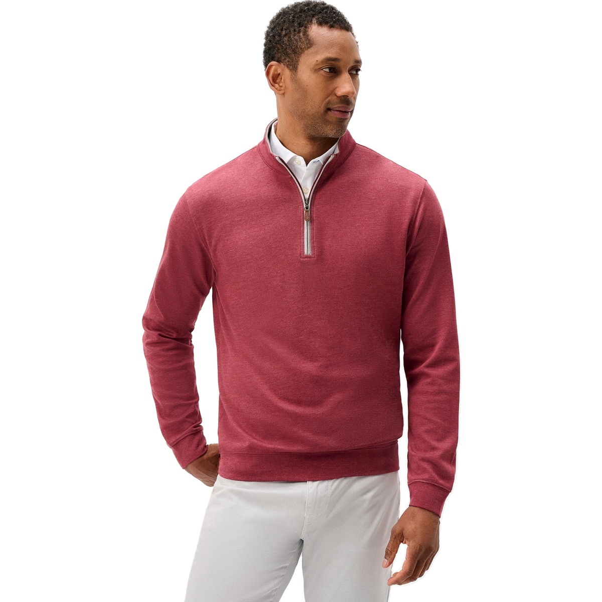 johnnie-O Sully 1/4 Zip Pullover in Port