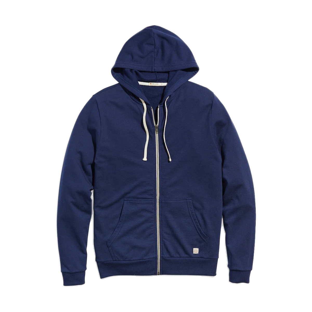 Marine Layer Afternoon Hoodie in True Navy — custom branded by Motive
