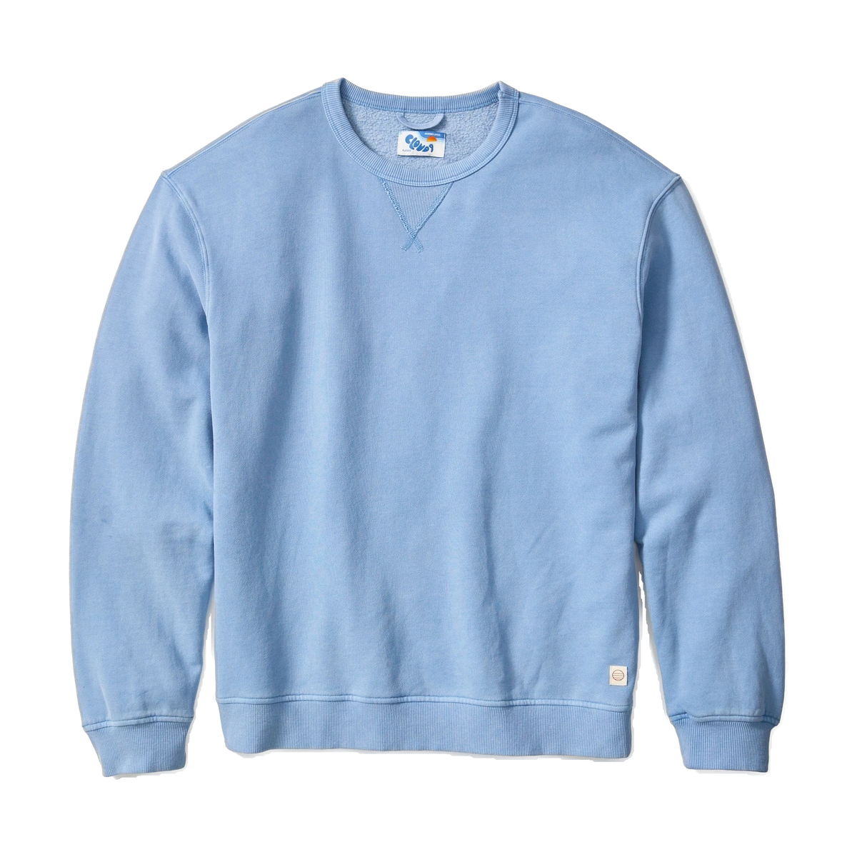 Marine Layer Cloud 9 Crewneck in Coastal Blue — custom branded by Motive