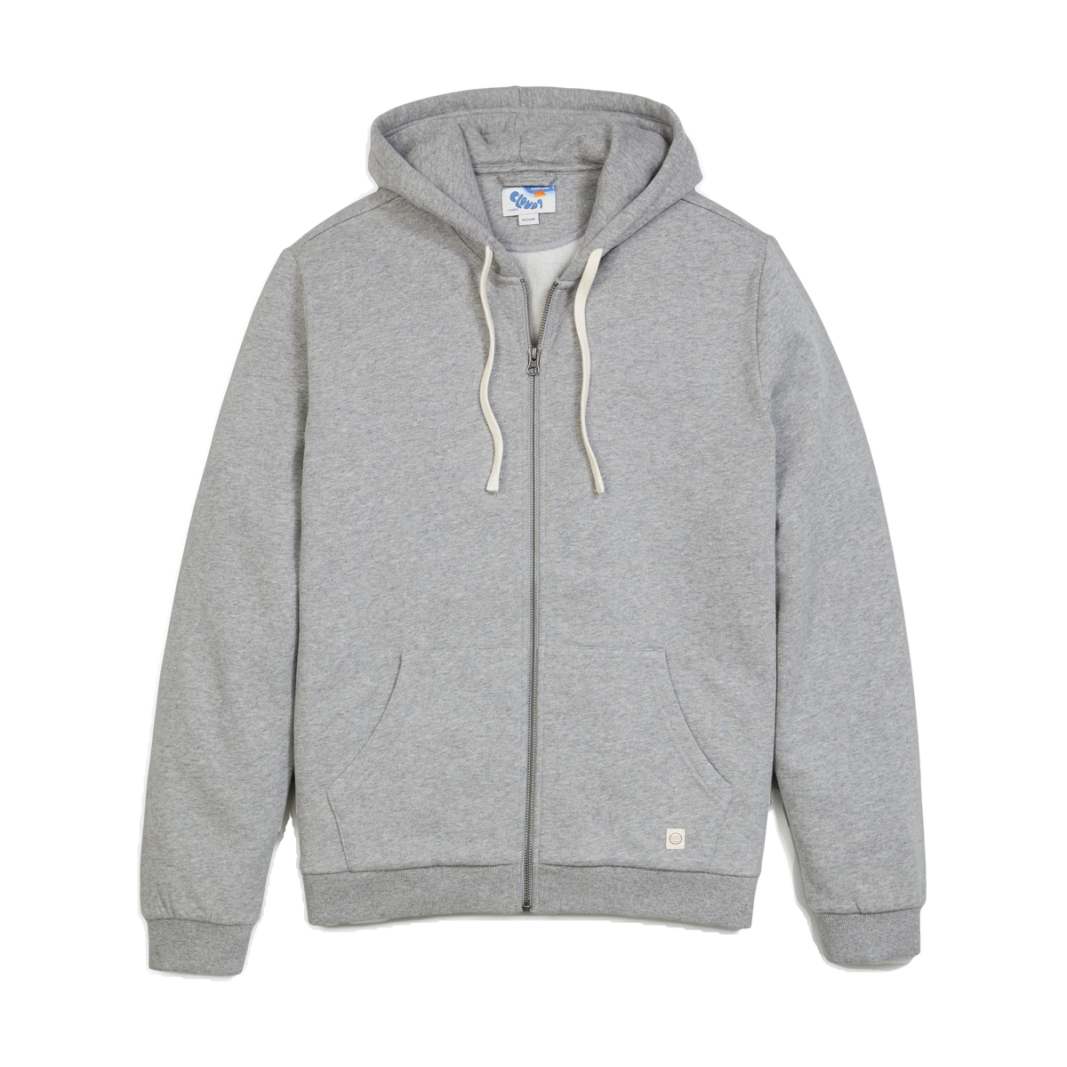 Marine Layer Cloud 9 Fleece Full Zip Hoodie in Heather Grey
