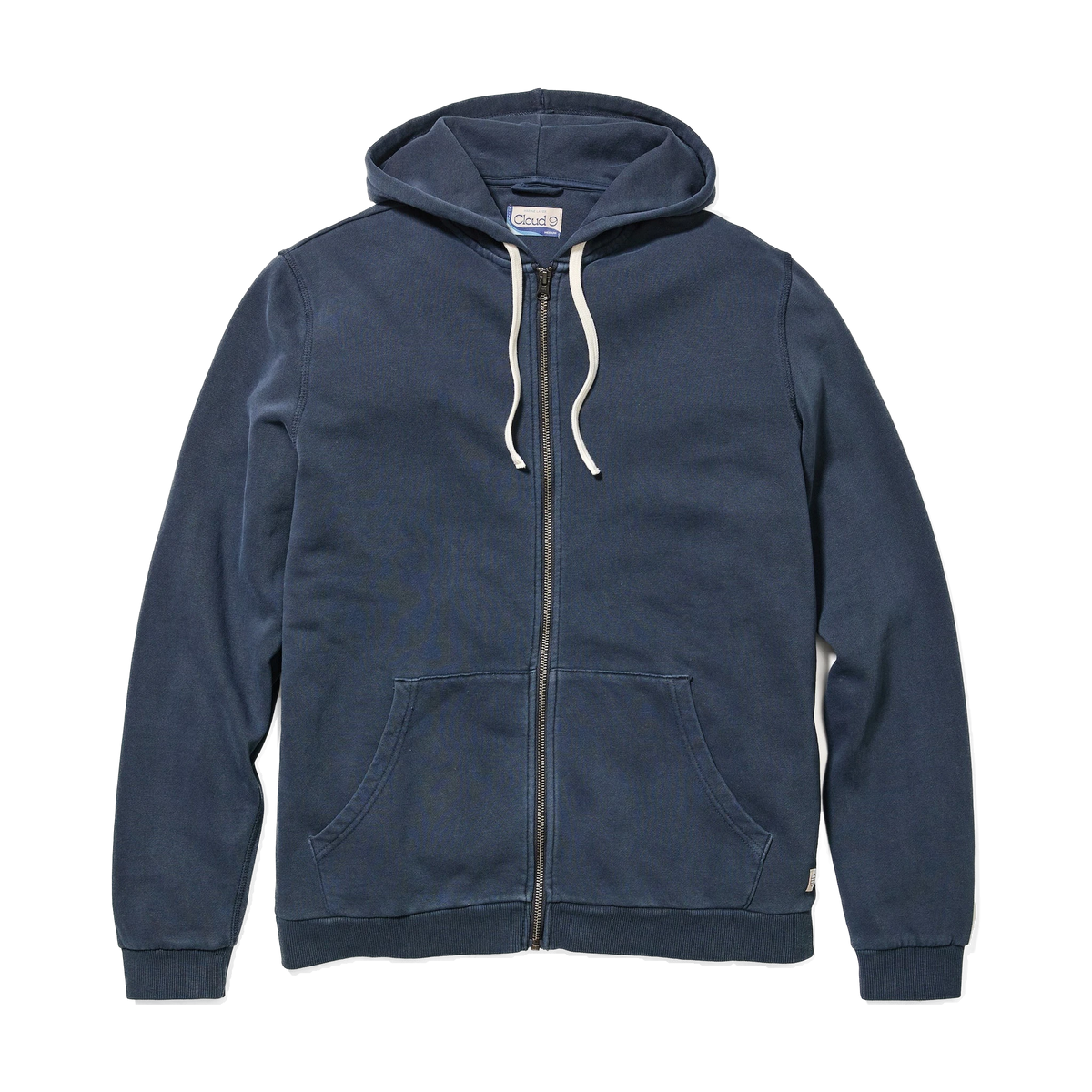 Marine Layer Cloud 9 Full-Zip Hoodie in Mood Indigo — custom branded by Motive