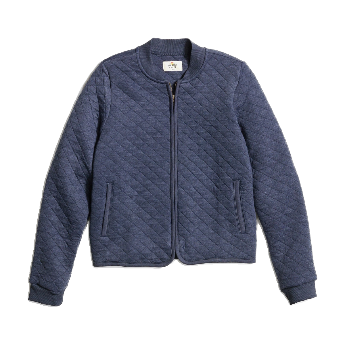 Marine Layer Women's Corbet Bomber in Navy — custom branded by Motive