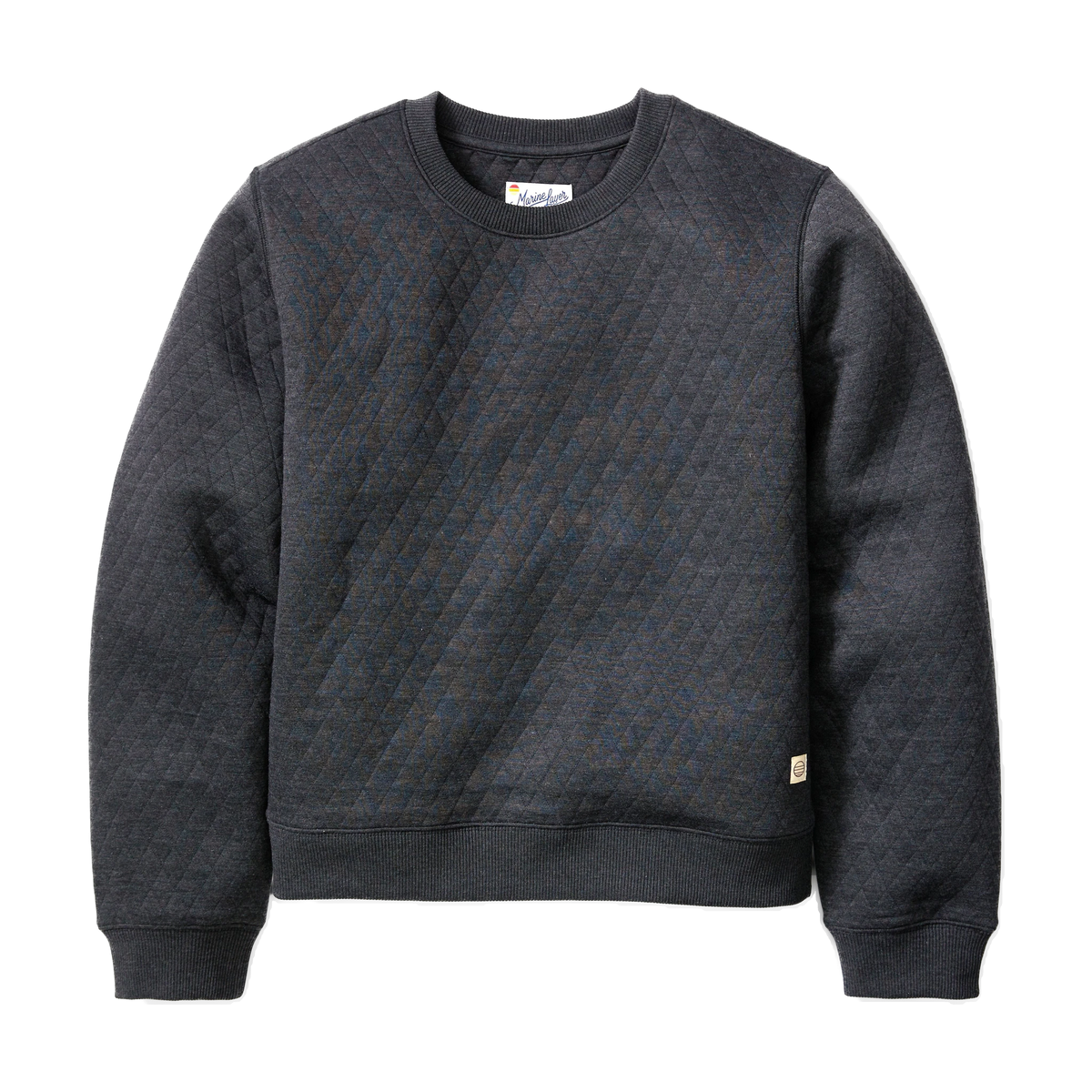 Marine Layer Women's Corbet Quilted Crewneck in Charcoal