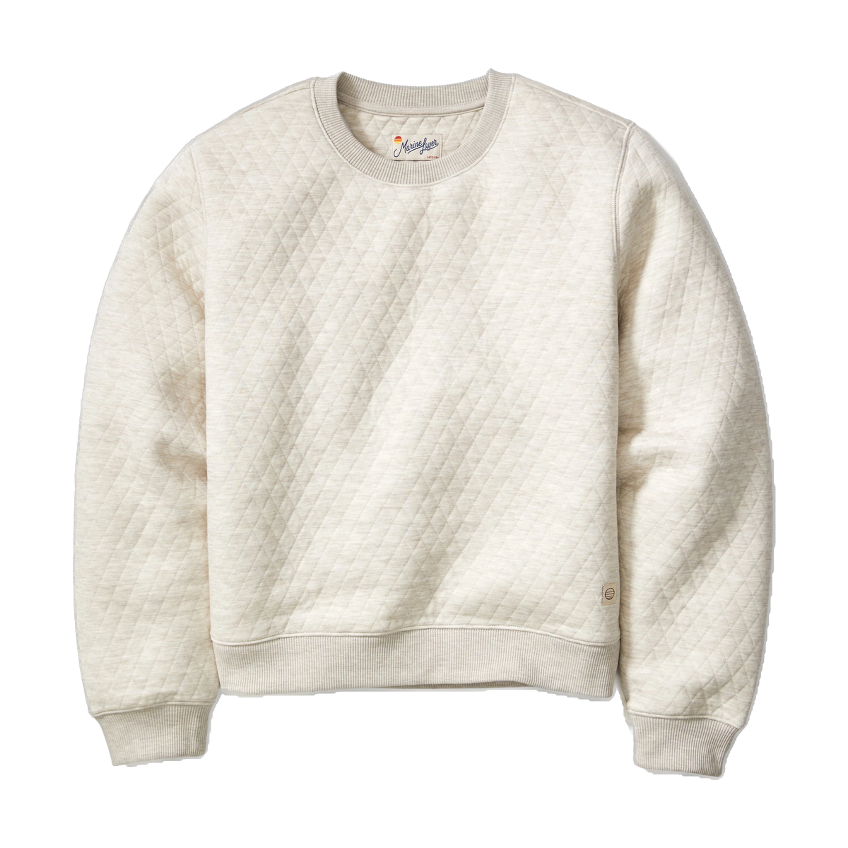 Marine Layer Women's Corbet Quilted Crewneck in Oat
