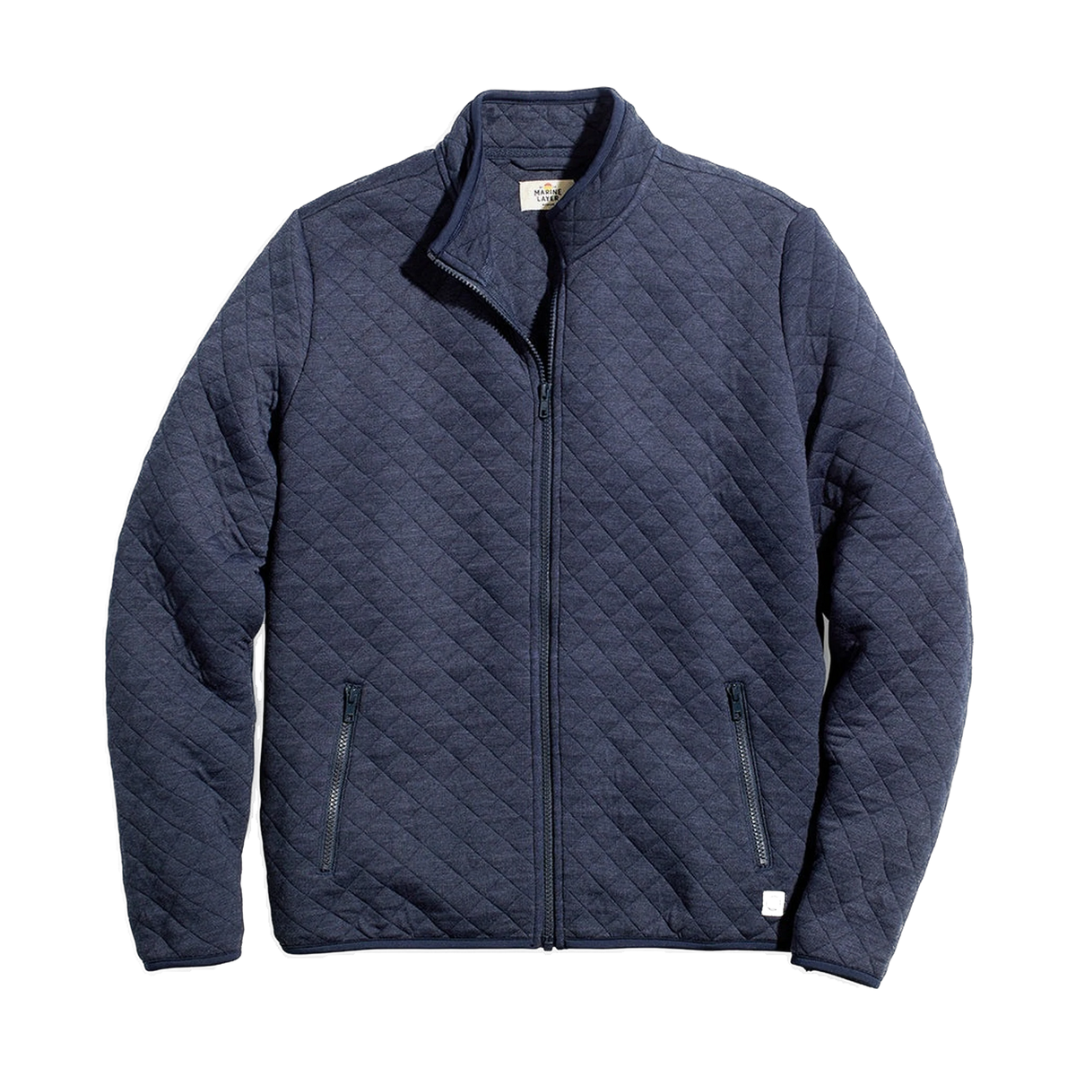 Marine Layer Corbet Full-Zip Jacket in Navy — custom branded by Motive