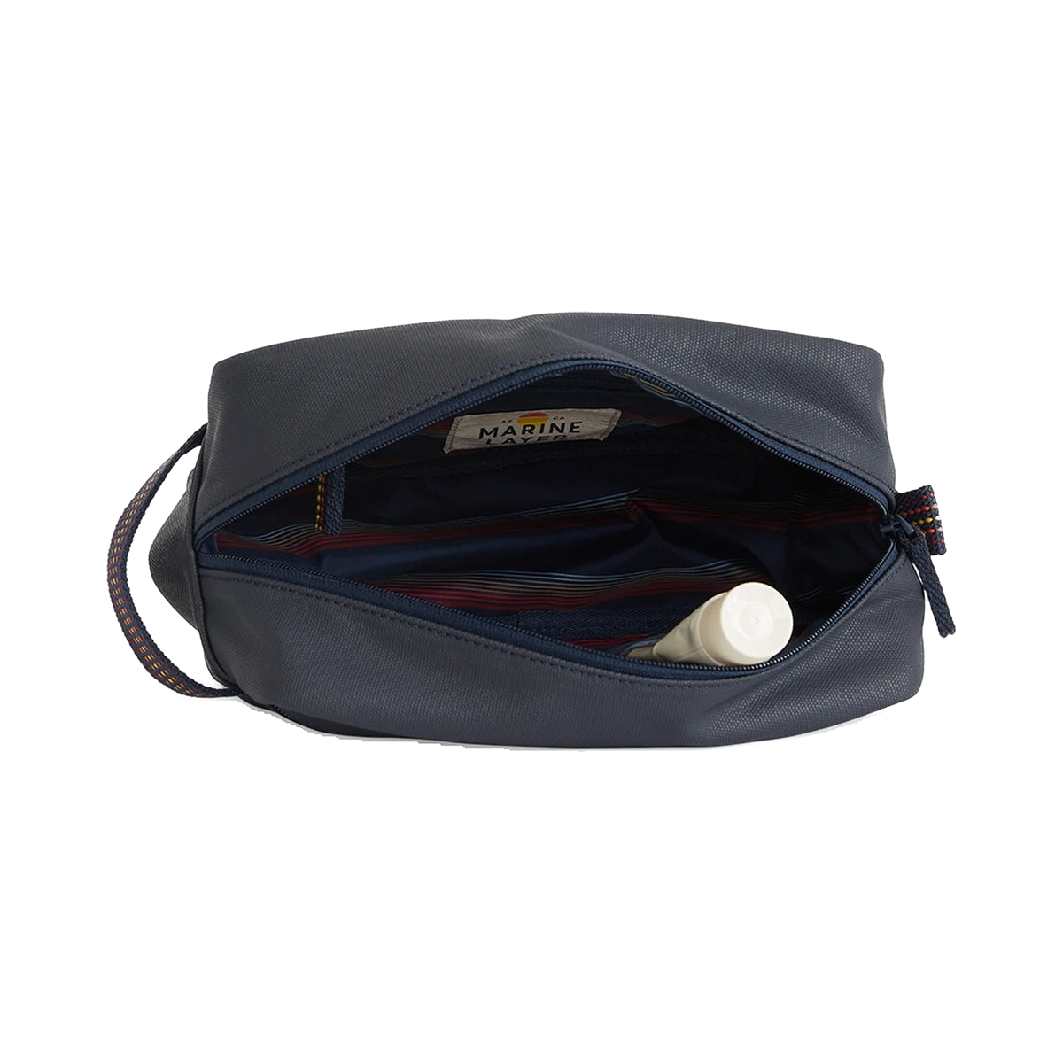 Marine Layer Dopp Kit in Navy — custom branded by Motive