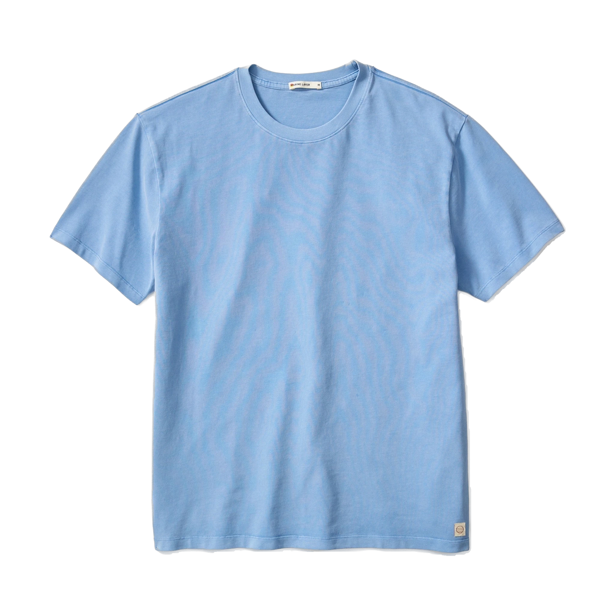 Marine Layer Luxe Jersey Relaxed Tee in Coastal Blue — custom branded by Motive