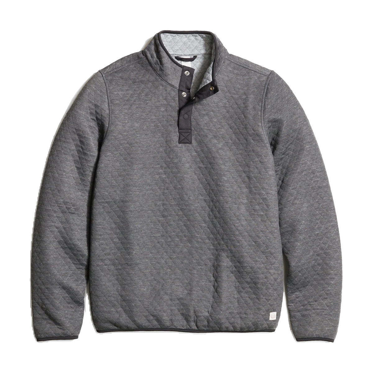 Marine Layer Reversible Corbet Pullover in Charcoal/Mid Heather Grey