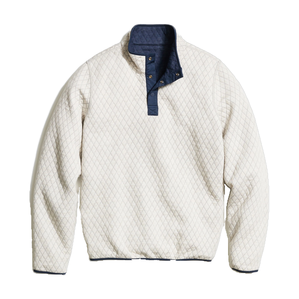 Marine Layer Reversible Corbet Pullover in Navy/Oat — custom branded by Motive