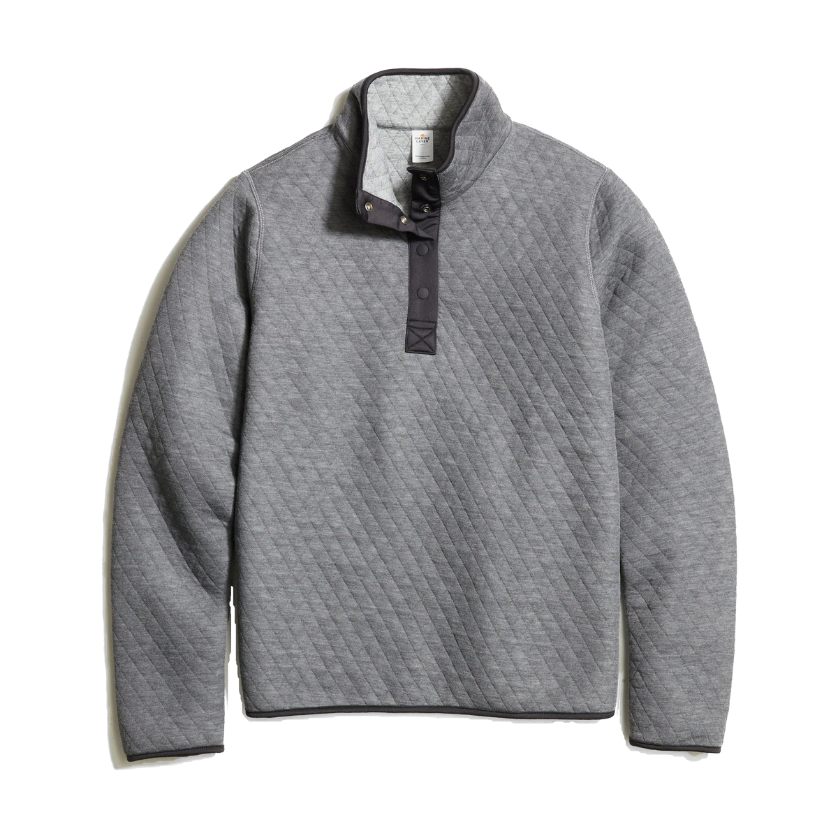 Marine Layer Women's Reversible Corbet Pullover in Charcoal/Mid Heather Grey