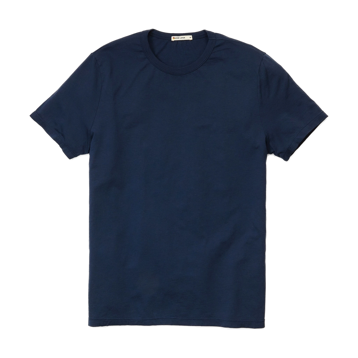 Marine Layer Signature Crew Tee in True Navy — custom branded by Motive