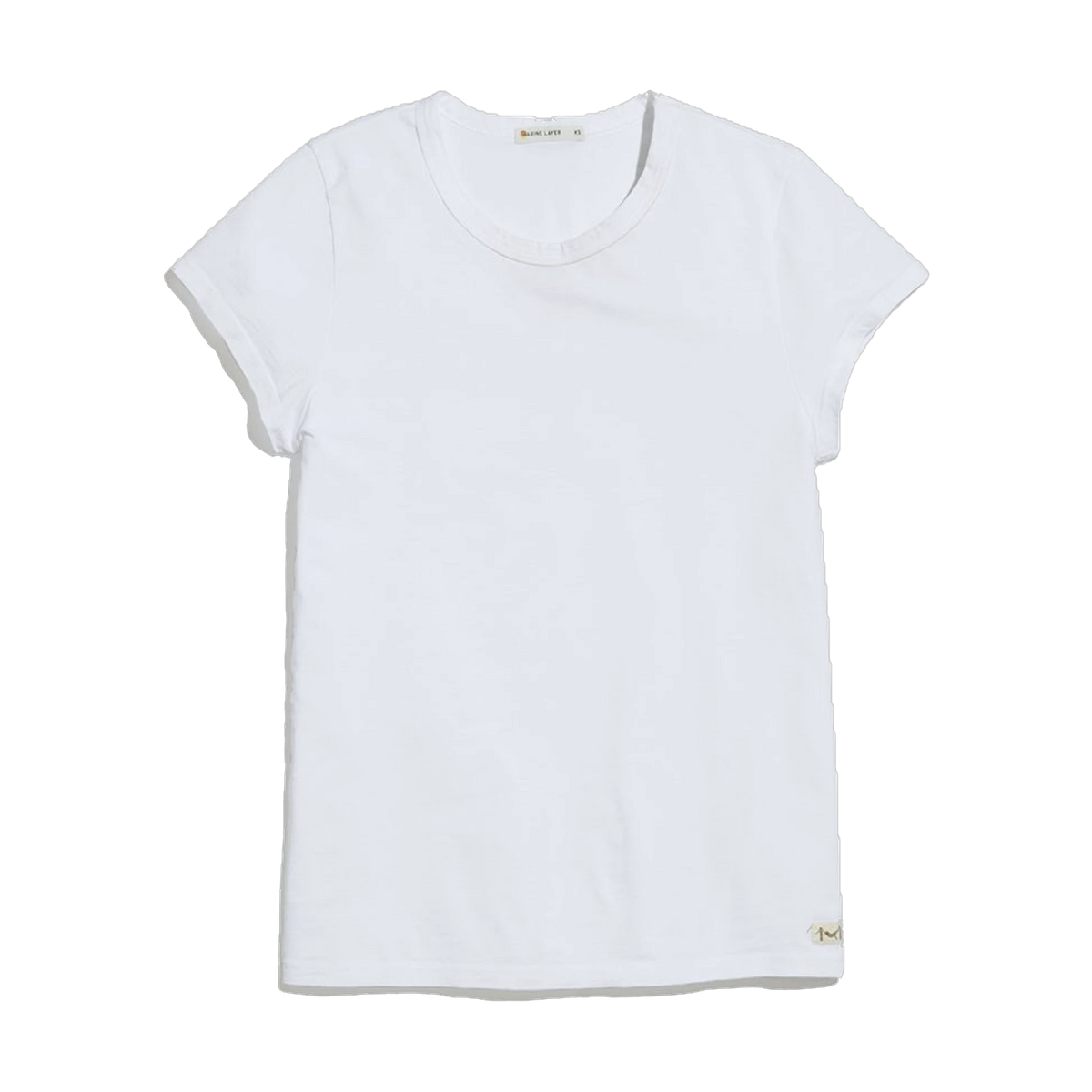 Marine Layer Women's Signature Crew Tee in White — custom branded by Motive
