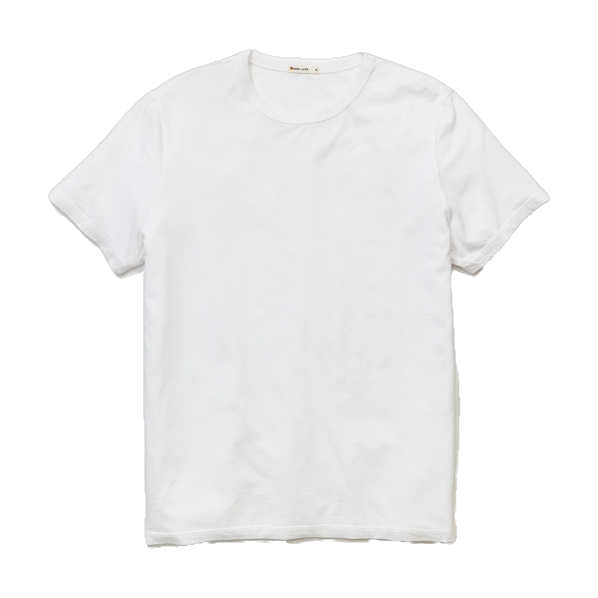 Marine Layer Signature Crew Tee in White — custom branded by Motive
