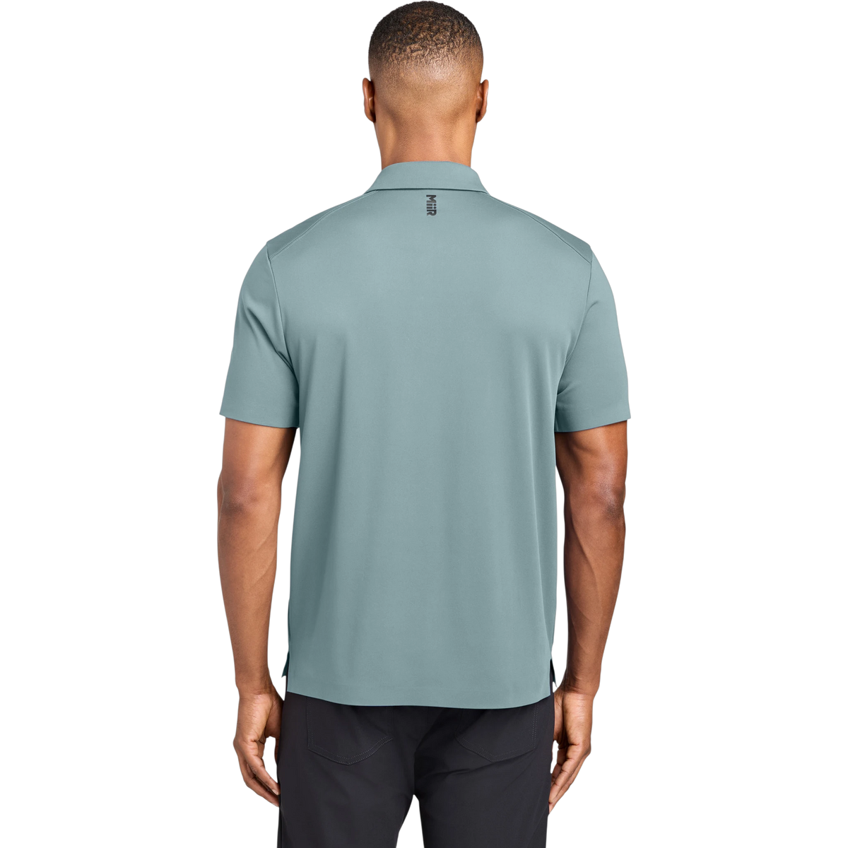 MiiR Alta Polo in Blue Fog — custom branded by Motive