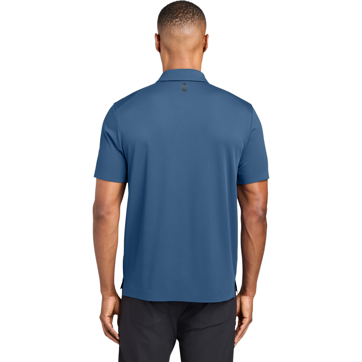 MiiR Alta Polo in Deep Lake — custom branded by Motive