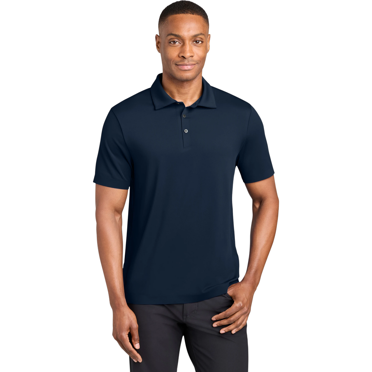 MiiR Alta Polo in Indigo Navy — custom branded by Motive