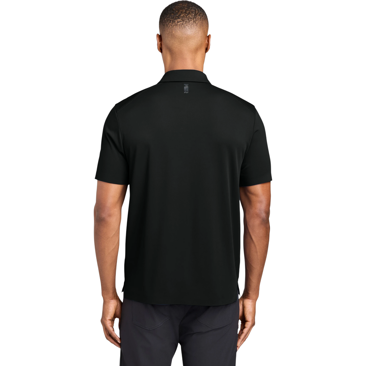 MiiR Alta Polo in Pitch Black — custom branded by Motive