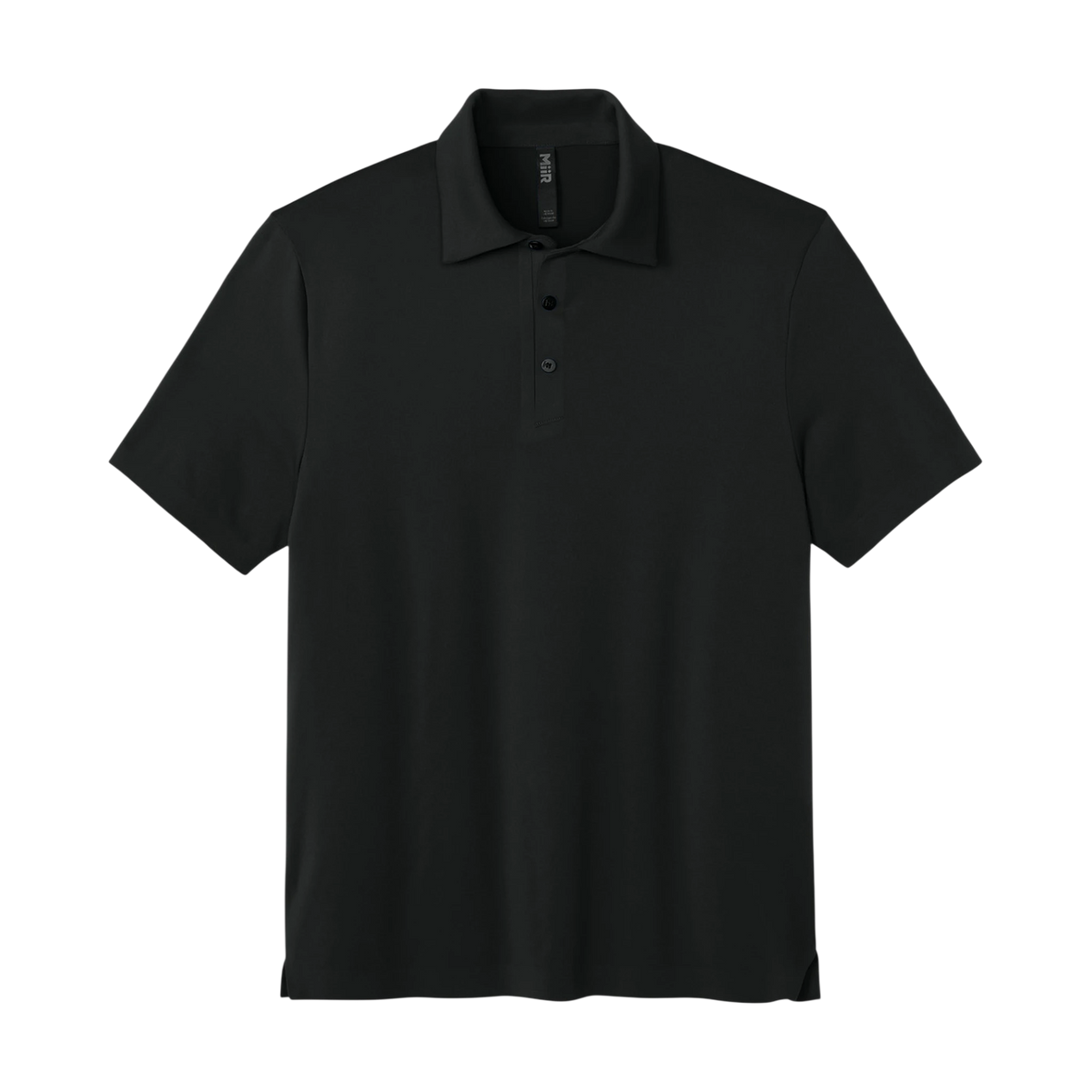 MiiR Alta Polo in Pitch Black — custom branded by Motive