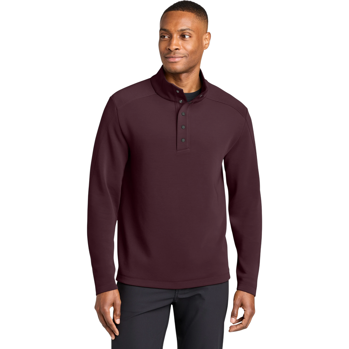 MiiR Kumo 1/4-Snap Pullover in Dark Fig — custom branded by Motive