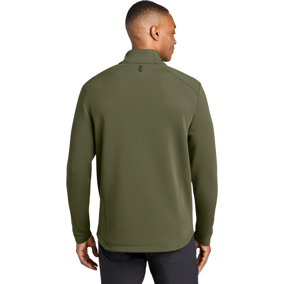 MiiR Kumo 1/4-Snap Pullover in Forest Moss — custom branded by Motive