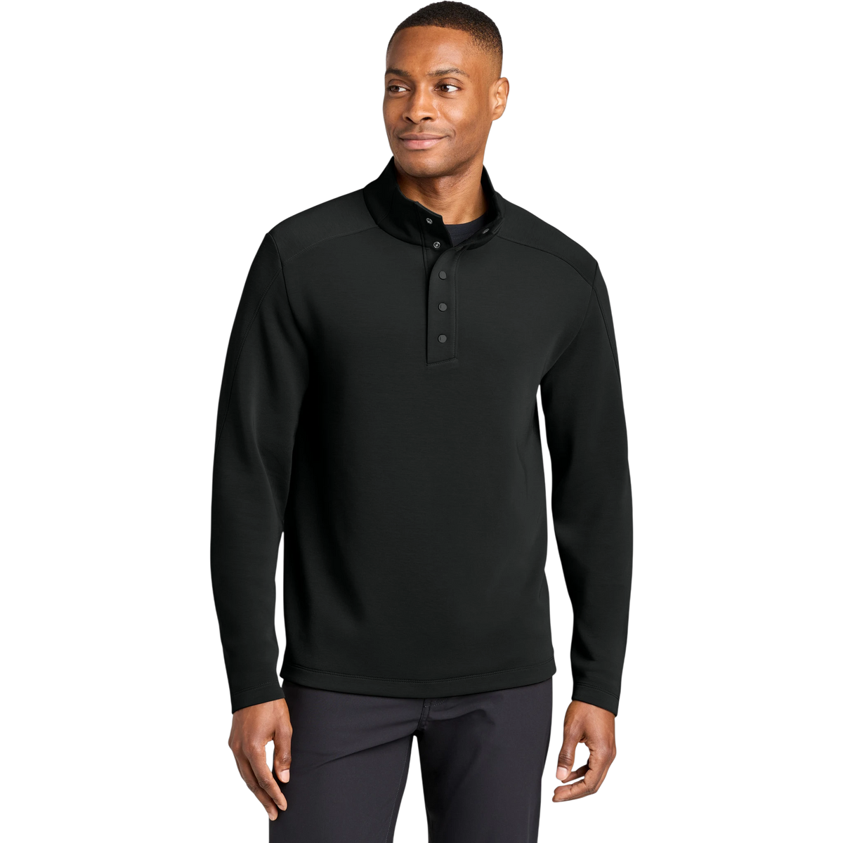 MiiR Kumo 1/4-Snap Pullover in Pitch Black — custom branded by Motive