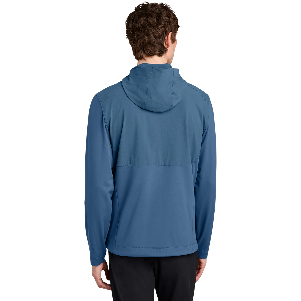 MiiR Kivu Hybrid Full-Zip Hooded Jacket in Deep Lake — custom branded by Motive