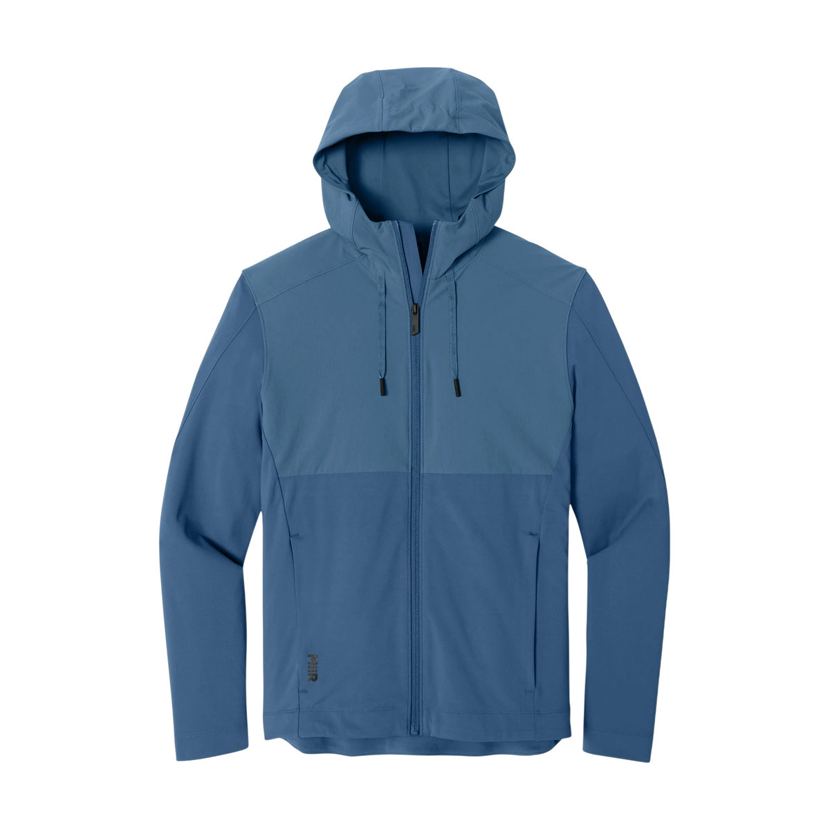 MiiR Kivu Hybrid Full-Zip Hooded Jacket in Deep Lake — custom branded by Motive