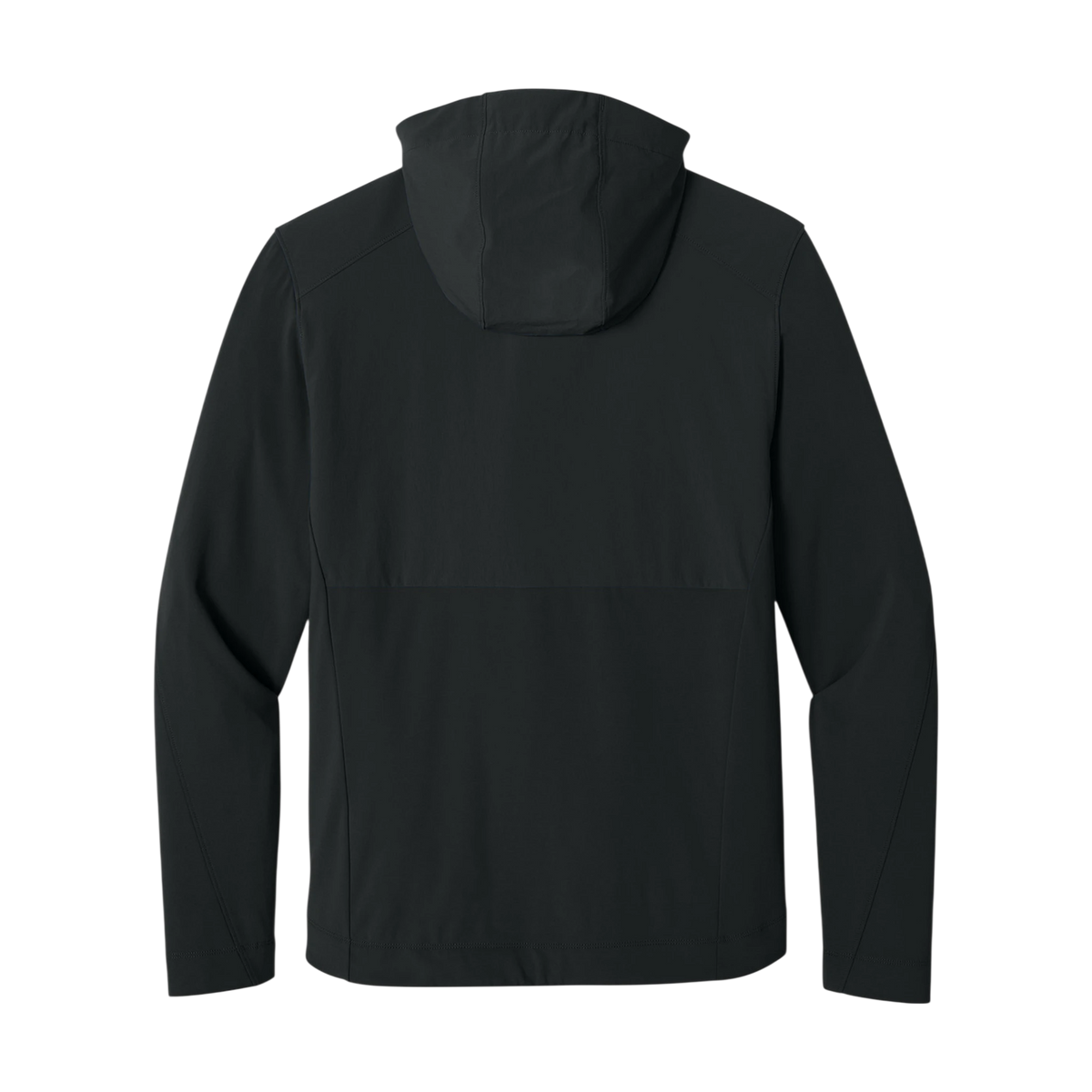 MiiR Kivu Hybrid Full-Zip Hooded Jacket in Pitch Black — custom branded by Motive